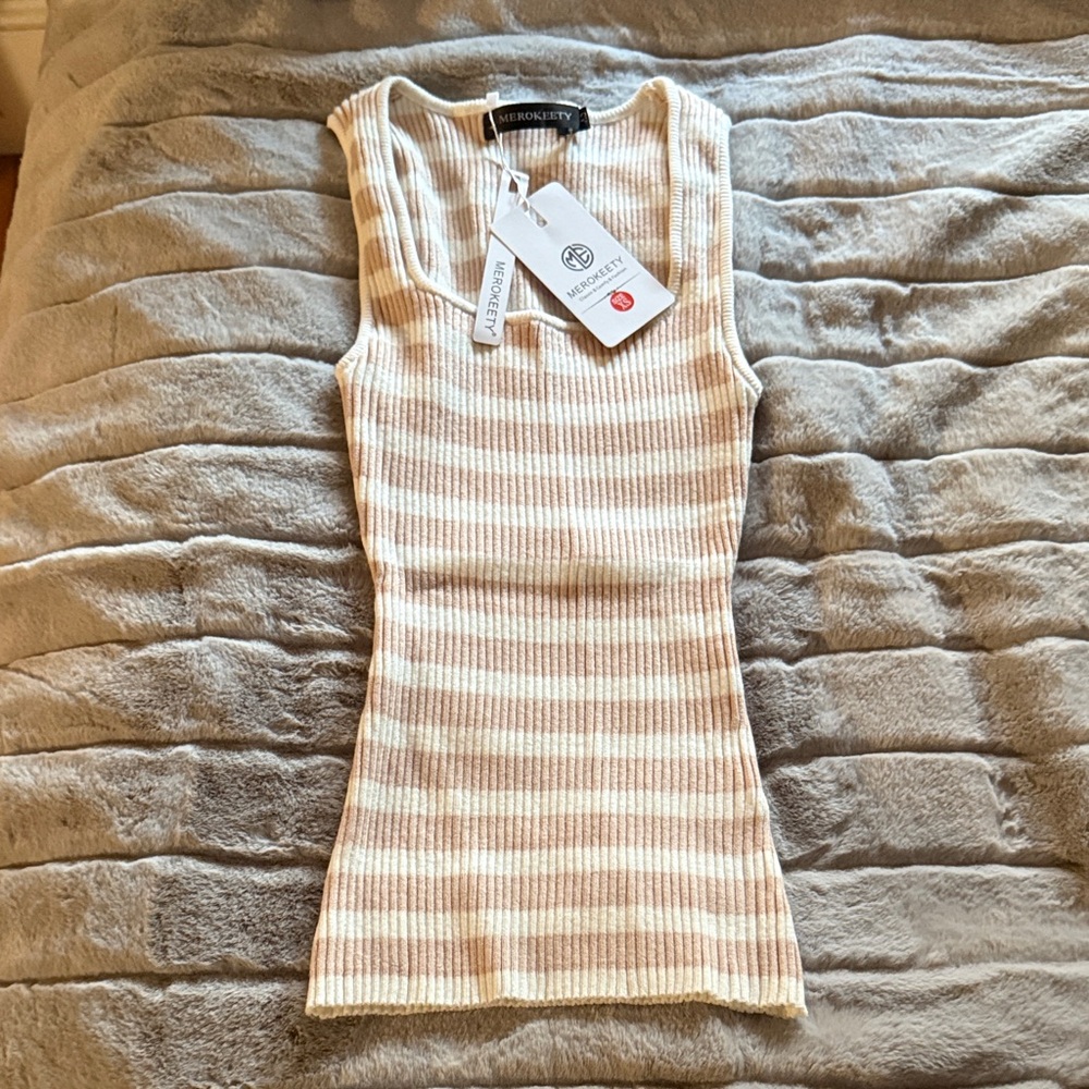 NWT Striped Ribbed Tank Top - Picture 2 of 6